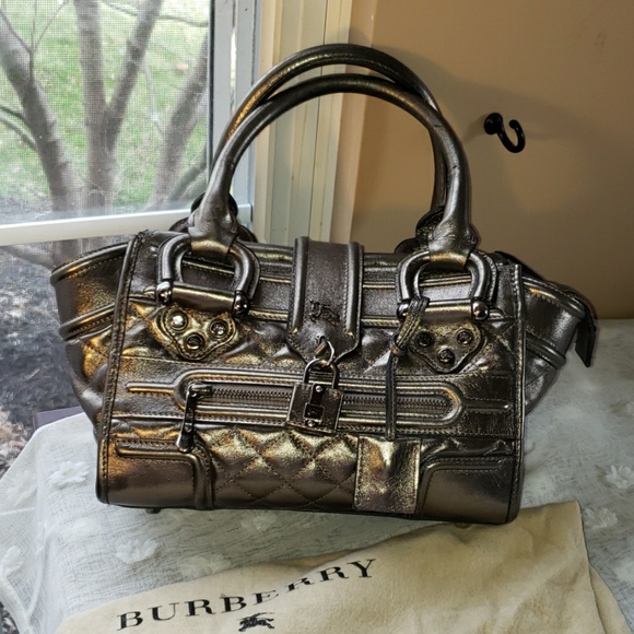 Burberry Handbags - FINAL Burberry metallic gray purse